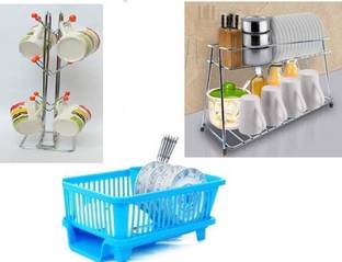 Somkala Containers Kitchen Rack Steel, Plastic