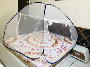 Nazar Polyester Adults Washable DOUBLE BED KING SIDE MOSQUITO NET FOLDEBLE TENT Mosquito Net