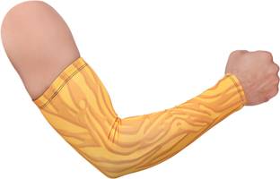 teknik Compression Spandex Printed Arm Sleeves Dust Protection Pack of 2 Yellow Leopard Arm Support