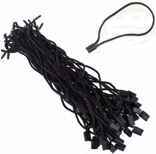 SCJ Clothing Tag Hang Tag String for Garments, Dress Hang Tag String/Cords (Black)  Pins