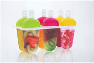 ट्रू टेक Ice Cream Candy Kulfi Maker Popsicle Mould Multicolor Plastic Ice Cube Tray (Pack of 6) Multicolor Plastic Ice Cube Tray बहुरंगी प्लास्टिक आइस क्यूब ट्रे