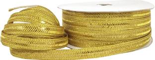 De-Ultimate (Length:18 Mtr Roll, Width:1cm) Golden Zig-Zag Pattern Gota Patti Trim Lace Border Embroidery Craft Material for Suits, Sarees, Lehengas, Dresses Designing and Tailoring Accessories (Length:18 Mtr Roll, Width:1cm) Golden Zig-Zag Pattern Gota Patti Trim Lace Border Embroidery Craft Material for Suits, Sarees, Lehengas, Dresses Designing and Tailoring Accessories Lace Reel
