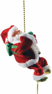 NIYAMAT Santa Claus Toy Santa Rope Climbing Musical Christmas Gift Climbs Up and Down