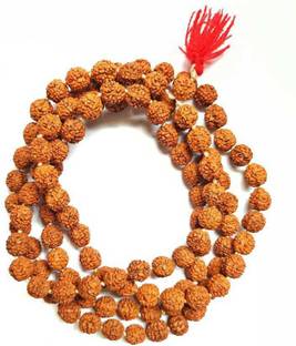 LETNIX Men/Women Wearing (8mm, Medium Bead Size, Chest Length, 108+1 Beads) – Jaap (japa) mala , 100% Natural Brown Rudraksh Beads Wood Chain Wood Chain Wood Chain