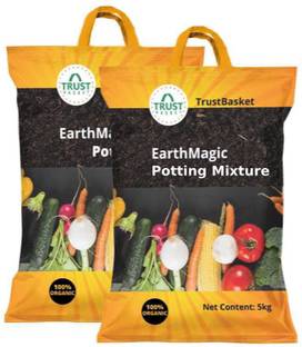 TrustBasket Premium Enriched Organic Earth Magic Potting Soil Mix Fertilizer for Plants - 10Kg Manure