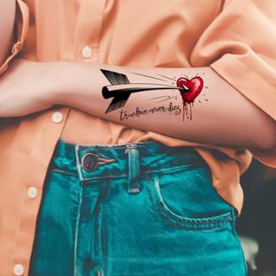 komstec True Love Never Dies Tattoo Temporary Tattoo For Male And Female Tattoo