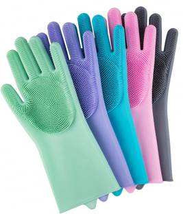 Zemlite Hand Gloves For Pet Scrubbing, Bathing And Cleaning Wet and Dry Glove