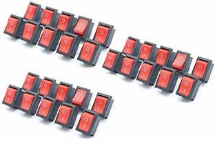 TRUSTECH Small Mini Boat On/Off Rocker Switch Snap-in 2-Pin Red Plastic Button Pack of 30 Electronic Components Electronic Hobby Kit