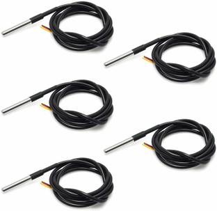 TRUSTECH Waterproof DS18B20 Digital Temperature Sensor Probe 100cm Wire Cable for Arduino(5 Pcs) Electronic Components Electronic Hobby Kit