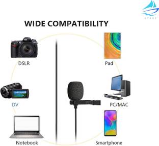 ATARC Digital Noise Cancellation Clip Collar Mic Condenser for YouTube Video | Voice Recording Filter Mic for Recording Singing YouTube on Smartphoness | Travel Videos Mike | YouTube Mic for Smartphone L5 Microphone