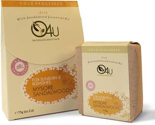 O4U 100% Pure and Fresh Organic Mysore Sandalwood Oil Soap for Sunburn and Blemishes - Natural Vegan Biodegradable