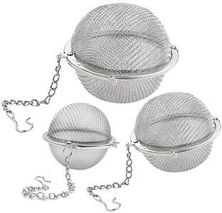 YANCI Stainless Steel Tea Ball Strainer Mesh Infuser Filter with Chain Hook (Mix) Tea Strainer