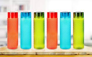 LaChoiceIt Dotted Pattern 6 Pieces Plastic Water bottle multi colored 1000 ml Bottle