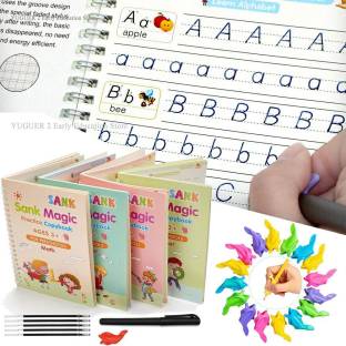 MARCRAZY Sank Magic Practice Copybook, Number Tracing Book for Preschoolers, Magic Calligraphy Copybook Set Practical Reusable Writing Tool for Kid Calligraphic Letter Writing Drawing Mathematics Mini Writing Pad Ruled 40 Pages