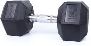 KOBO HOME GYM EXERCISE 18 KG X 2 (Total 36 KG) CARDIO TRAINING FITNESS HEX RUBBE Fixed Weight Dumbbell