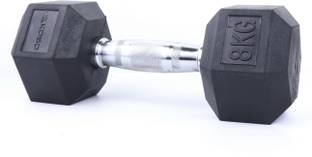 KOBO HOME GYM EXERCISE 8 KG X 2 (Total 16 KG) CARDIO AEROBIC FITNESS GRIPPY HEX RUBBER Fixed Weight Dumbbell