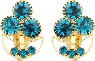 FirstBlush Clip On Earrings for Pierced Ears - Stunning Gold-Plated Fake Non Piercing Earrings for Women - Handmade Press Ear Cuffs without Piercing Cubic Zirconia, Zircon, Pearl Alloy, Metal, Plastic, Stone Clip-on Earring, Cuff Earring, Huggie Earring