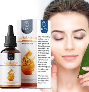 7 Days Anti-Aging Vitamin C 20% Serum - With Hyaluronic Acid And Vitamin E - Wrinkle Repairs Dark Circles, Fades Age Spots And Sun Damage