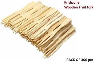 KRISHZONE Disposable Wooden Fruit Fork