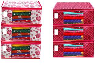 s k traders garments cover on Woven Saree Storage Bags for Clothes with primum Quality Combo Offer Saree 6