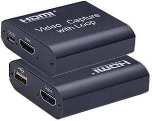 ULTRABYTES Video HDMI Capture Card with Loop Out. Live Streaming Video Game Grabber Recording Device with HDMI Loop-Out for Full HD 1080P 60FPS Acquisition and Live Broadcasting Video Capture Card. Media Streaming Device