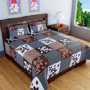 COTTON VILLAS 200 TC Cotton Double Floral Flat Bedsheet