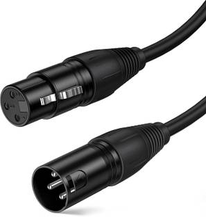 WON Lightning Cable 0.9 m XLR Cable, 3 FT XLR Male to XLR Female Balanced 3 PIN Microphone Cable, Black 0.9M