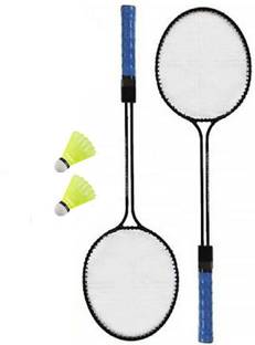 CLOVERBYTE Double Shaft Racquet Set Of 2 Piece With 2 Piece Nylon Shuttle Cock Badminton Kit Badminton Kit