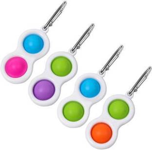 Aganta Pop It Keychain Simple Dimple Keychain Pop Its Push Bubble Keychain Stress Relief Tools For Adults Kids Pop Fun Pop It Keychain Pop Keychains Set Of 4