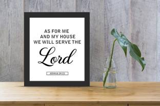 IBOTTIC BIBLE VERSE WALL FRAME As for me and my house, we will serve the Lord - JOSHUA 24:15 Religious Frame