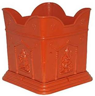 GREENLIVE Brindavan 8 inch Tulsi Pot Medium ( Brown ) Plant Container Set