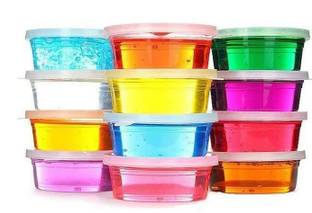 Barrel-O Slime Stretchy Crystal Clear Set of 12 Multicolor Putty Toy