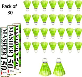RAAYA 30 shuttlecocks Nylon Shuttle  - Green