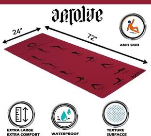 Aerolite Sun Salutation 24 X 72 Red 6.5 mm Yoga Mat