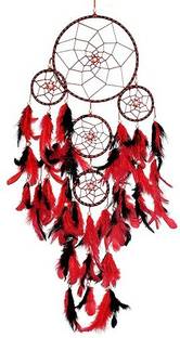 DHRUVTAR STORE Hanging dream catcher Feather, Wool, Steel Dream Catcher