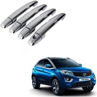 jagankirpa Chrome Door Grab Handle Car Cover/Catch Cover for Tata Nexon (Set of 4 Pcs, Silver) Chrome, Glossy Tata Nexon Side Garnish