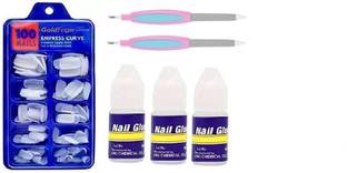 zizzyy ARTIFICIAL FALSE 100 NAILS WITH 3 GLUE AND 2 NAIL FILLERS
