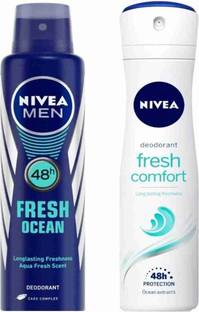 NIVEA MEN Fresh Ocean and fresh natural combo of 2 Body Spray  -  For Men & Women