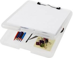 VAJIN Clipboard with Storage || Paper Holder Storage Box || Writing Pad Document File Folder || A4 Size Plastic Storage Clipboard for Hospital, Office, School
