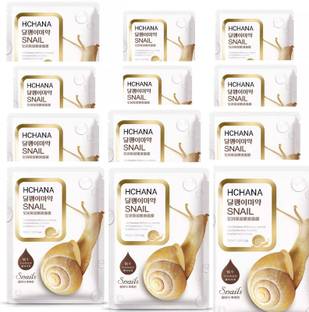 Hchana Moisturization & Nourishment SNAIL FACE MASK SHEET PACK OF 12