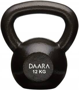 DAARA Premium Solid Cast Iron 12KG Black Kettlebell