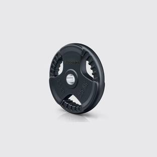 KOBO Fitness Premium Quality Rubber Coated & Integrated Metal Grip - Black Weight Plate