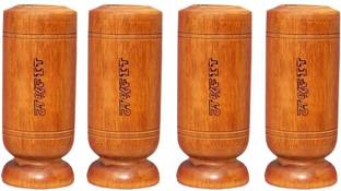 MADHUFIT (Pack of 4) Vijaysar Herbal Tumbler Glass made from Original Vijaysar Heartwood Vijaysar Tumbler for Diabetes Vijaysar ki lakdi ka Glass Water/Juice Glass