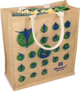 HOT SHOT Hotshot Bags Reusable Medium Heavy Duty Jute Waterproof Shopping Bags || Kitchen Essentials|| Grocery Bag||Vegetable Bag||Jhola||Carry Bag||Thela with Double Handles Grocery Bag