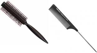 Lusty soul Round Hair Brush For Men And Women &Professional Antistatic Hair Sectioning Tooth Metal Pin Tail Comb