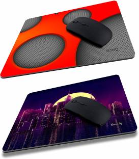 SMULY CIRCLE 3D ART COMBO & CITY MOON Non-Slip I Am Capable of Amazing Things, Motivational Quotes Printed Mouse Pad for Gaming Computer, Laptop, PC Mouse Pad (Multicolor) Mousepad