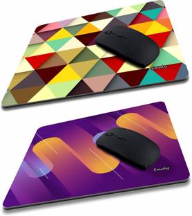 qivee Coloured Triangles COMBO (2) Mouse Pad Non-Slip Rubber Base Mouse pad for Laptop & Desktop Mousepad