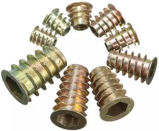 RPI SHOP Nut - M5 X 10mm D-nut, Wood Insert Nut, Zinc Plated, Socket Hex Drive Head, Furniture Nut, Furniture Nut Cabinet Connecting Screw, Matric Thread, Pack of 50 Pcs