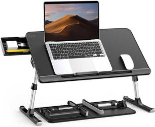 SAIJI Adjustable Bed Tray & Storage (L) Metal Portable Laptop Table