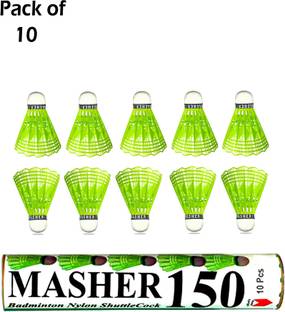 SAGAR Masher 150 plastic shuttlecocks (pack of 10) Plastic Shuttle  - Green